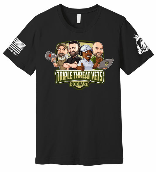Triple Threat Vets Podcast Co-Brand Tee