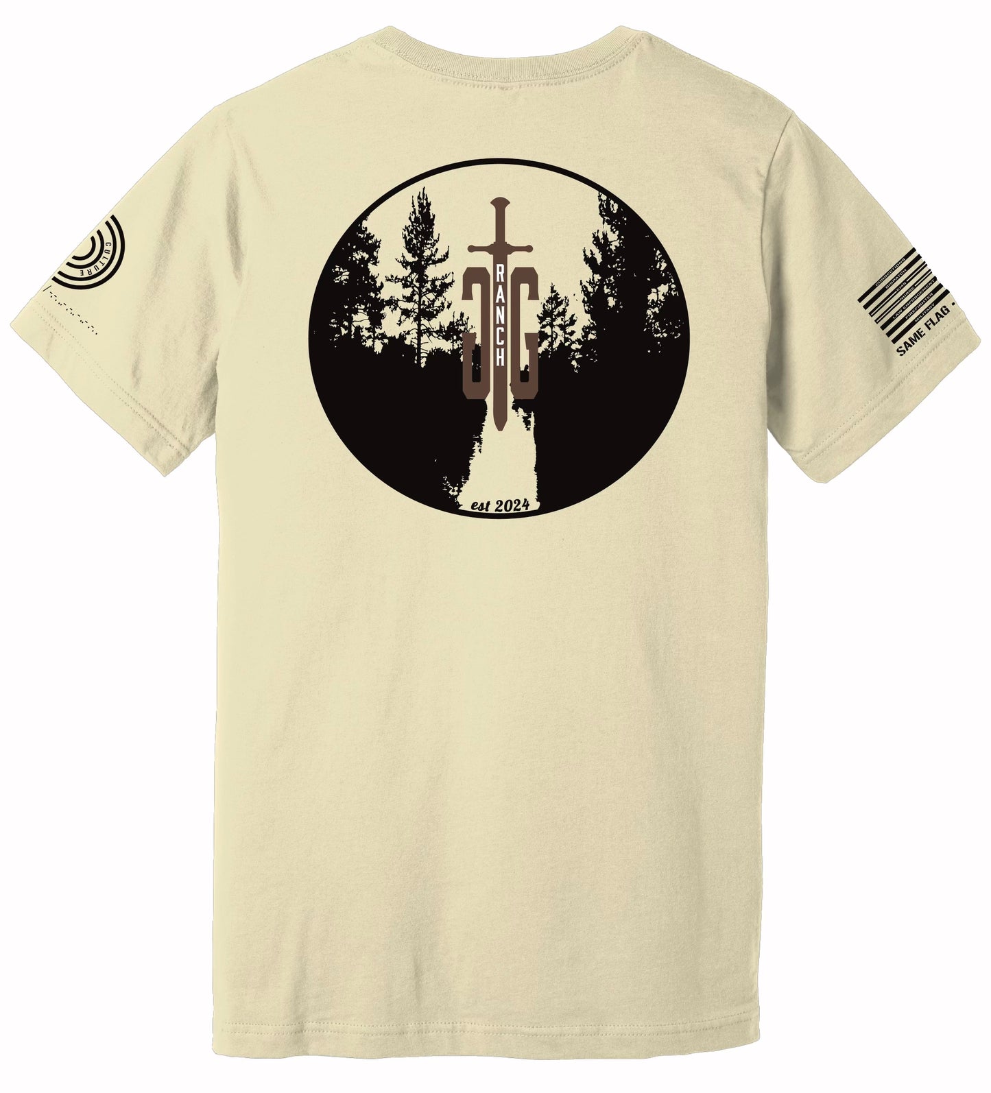 Guardian Grounds t-shirt back print with mud and loyalty