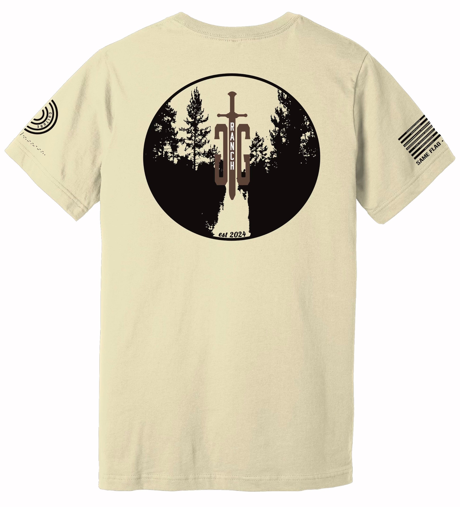 Guardian Grounds t-shirt back print with mud and loyalty