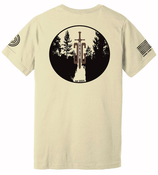 Guardian Grounds t-shirt back print with mud and loyalty