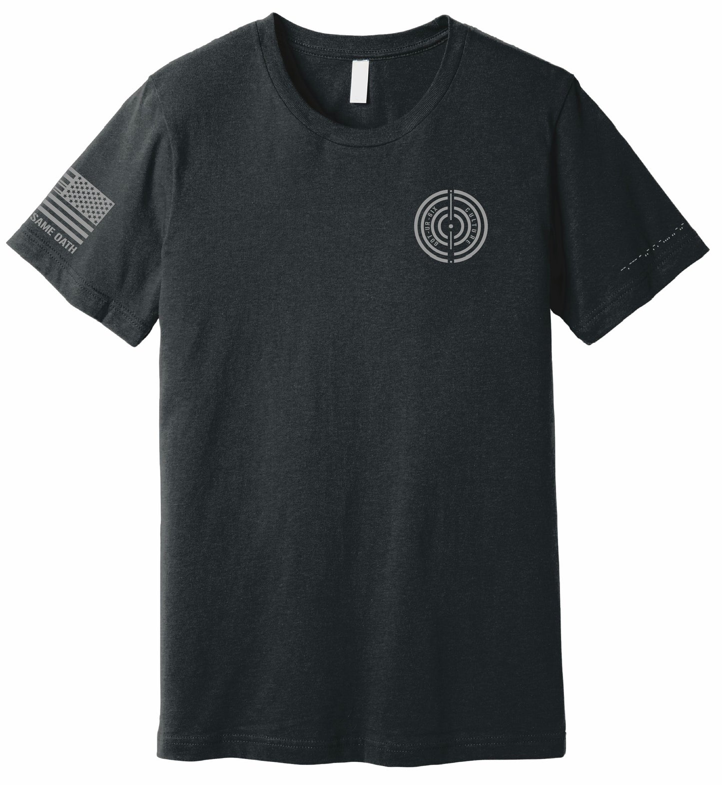 Iron sharpens iron brotherhood t-shirt front view black