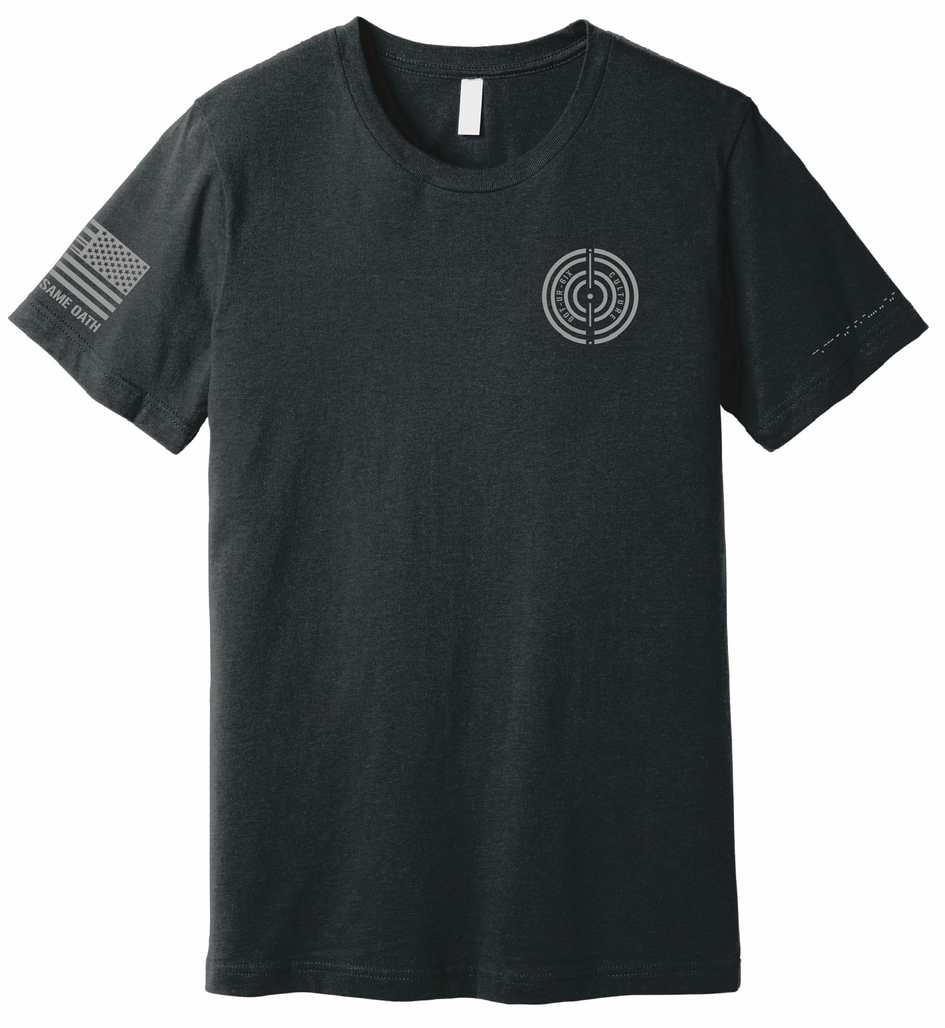 Iron sharpens iron brotherhood t-shirt front view black