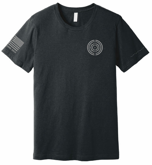 Iron sharpens iron brotherhood t-shirt front view black