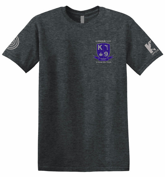 LCISD K-9 unit co-brand police dog t-shirt front view navy