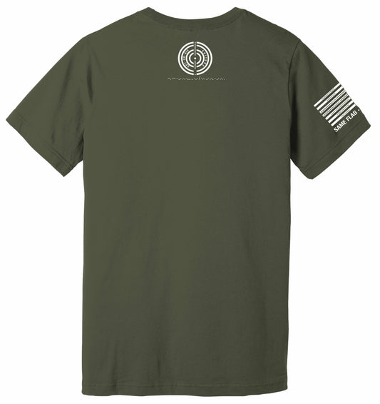 OG Green Camo t-shirt back print with white design