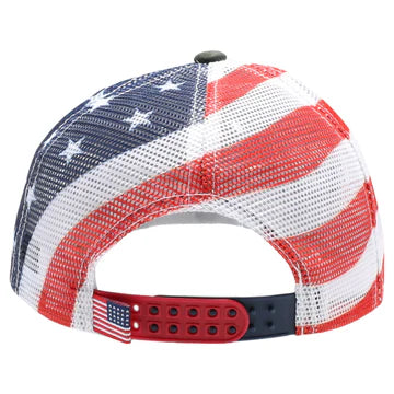 Pit Bull Cambridge PB224 Blank Tactical Operator Trucker Hat - US Flag Meshback Snapback Cap Blank