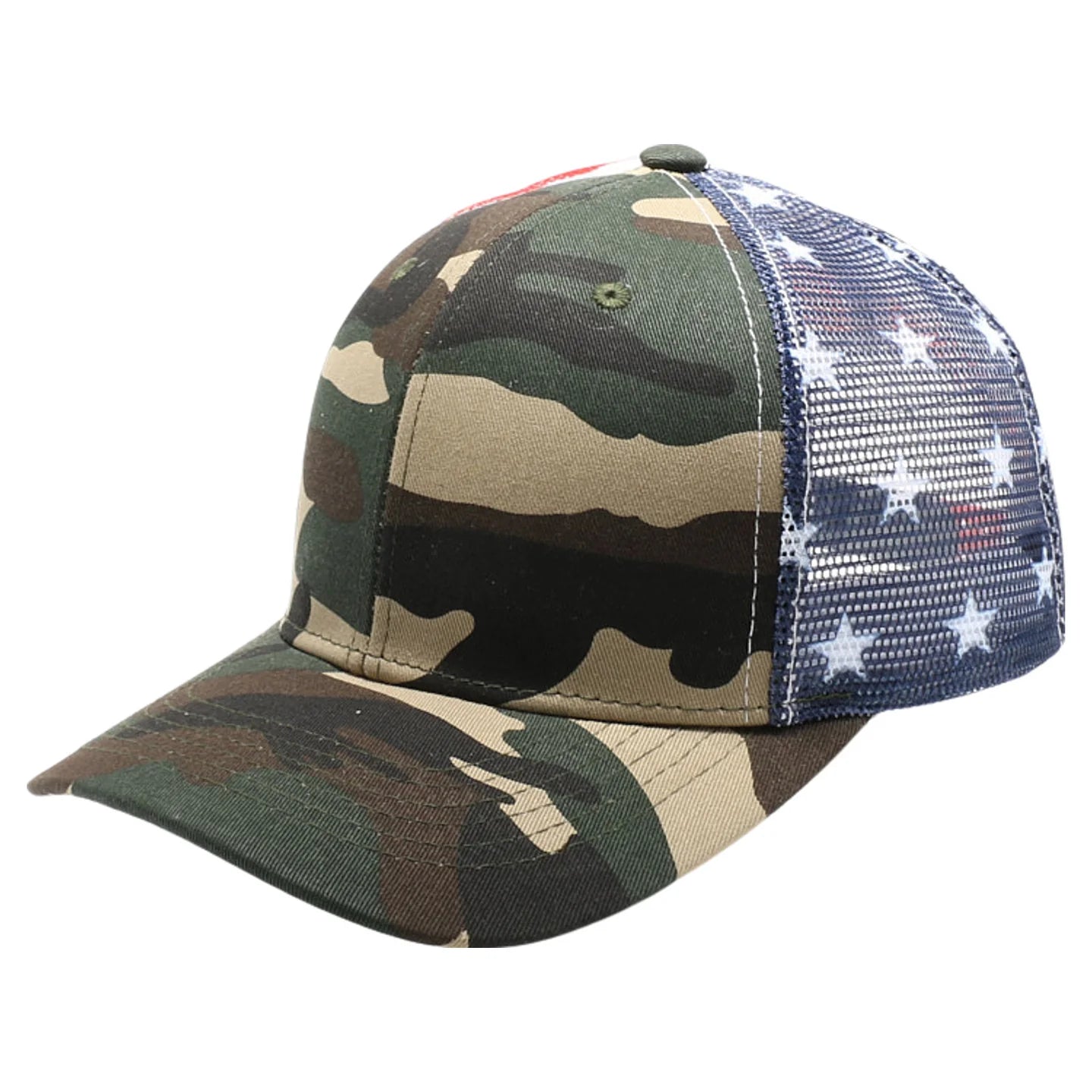 Pit Bull Cambridge PB224 Blank Tactical Operator Trucker Hat - US Flag Meshback Snapback Cap Blank