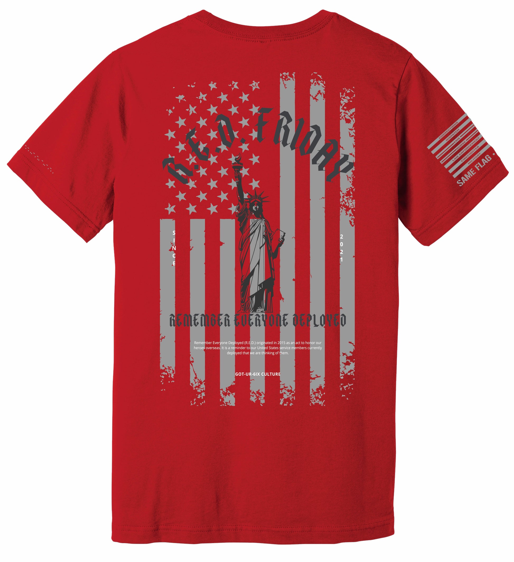 R.E.D. Friday t-shirt back print with flag 