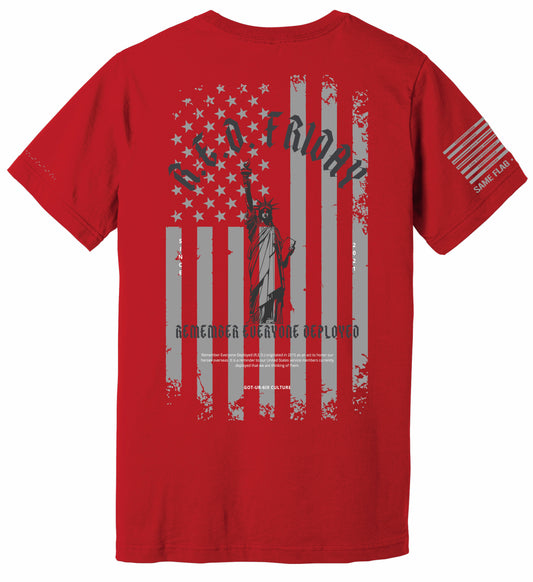 R.E.D. Friday t-shirt back print with flag 