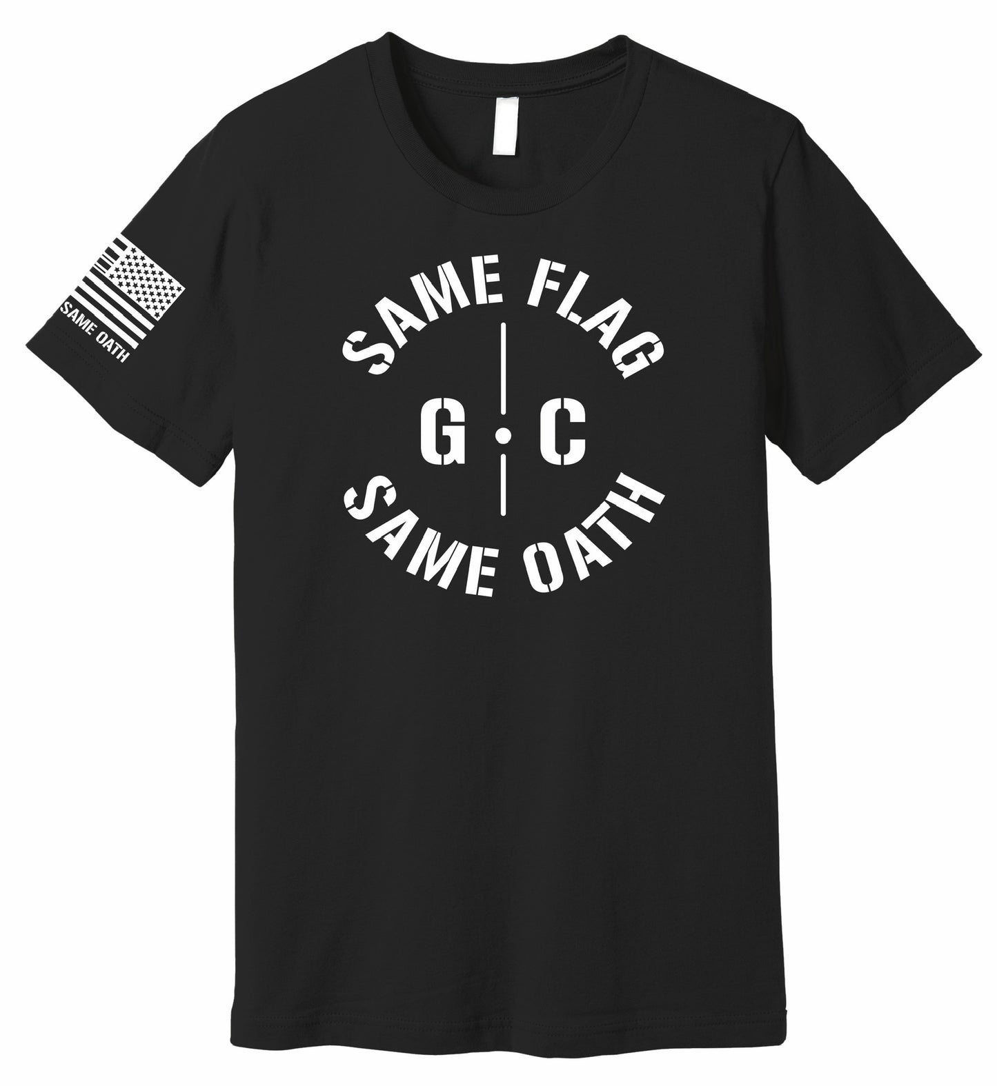 SFSO black out same flag same oath t-shirt front view black