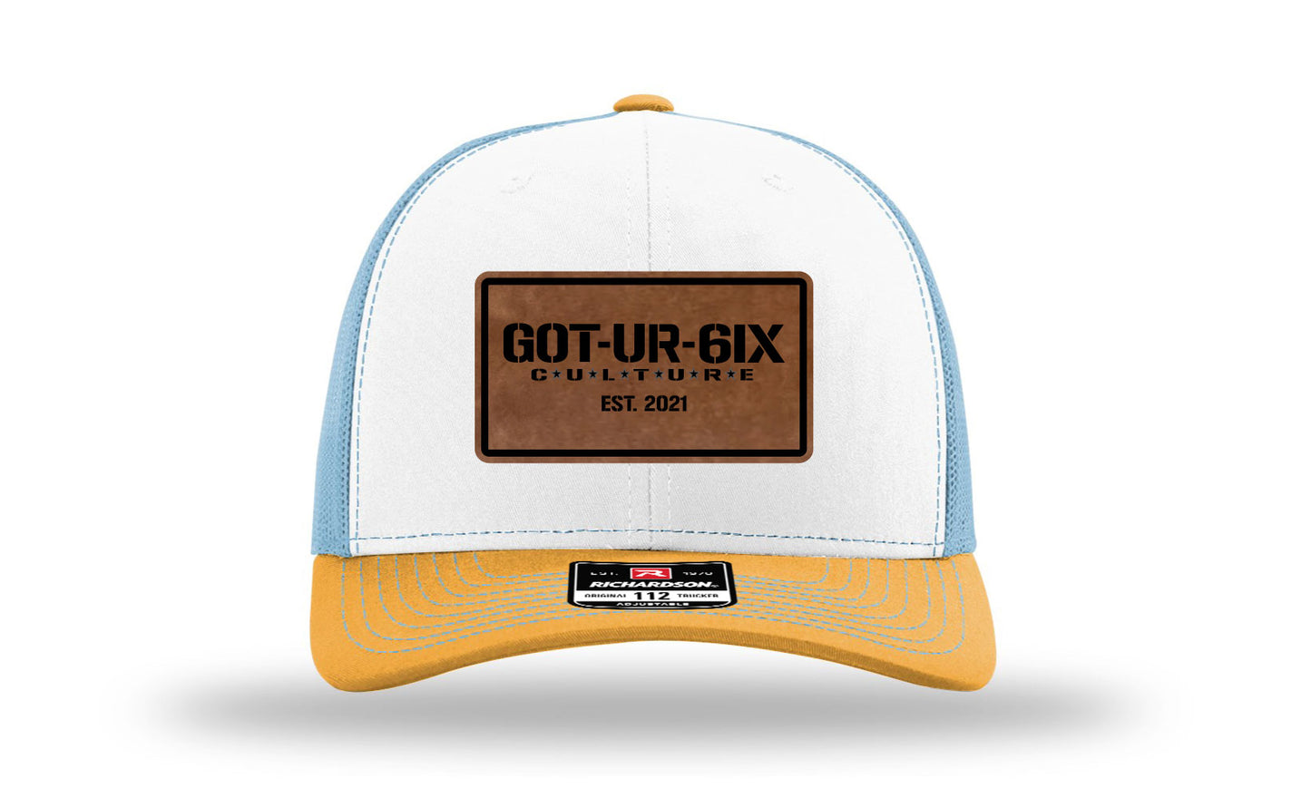 GOT-UR-6IX Leather Patch Trucker Hats - Rectangle